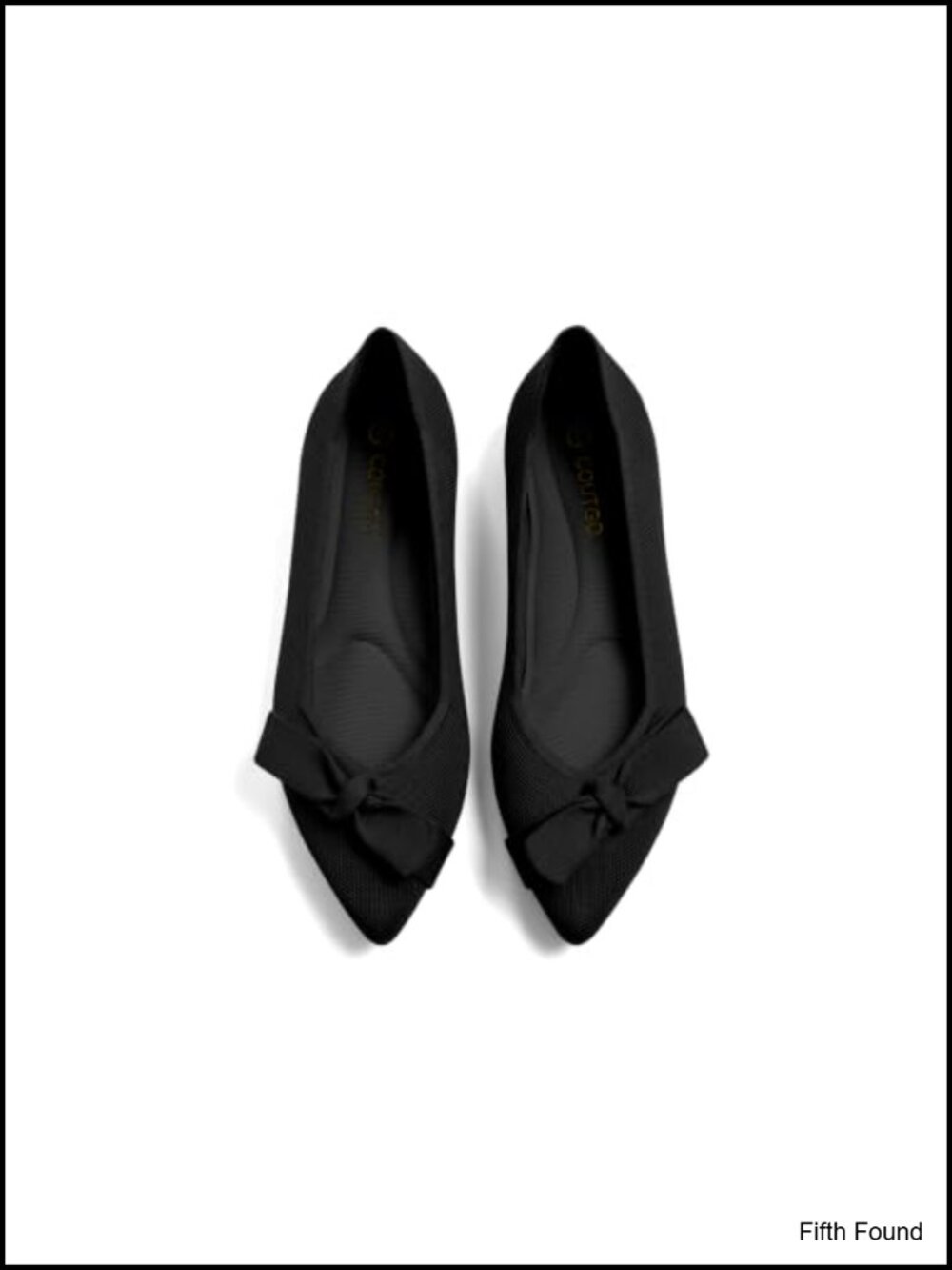 Pointed Toe Knit Bow Ballet Flats Slip On Dressy Work Shoes